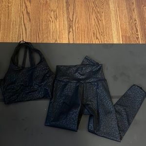 Buffbunny rebel sports bra and leggings, BLACK LEOPARD, EUC, small bra XS leggin